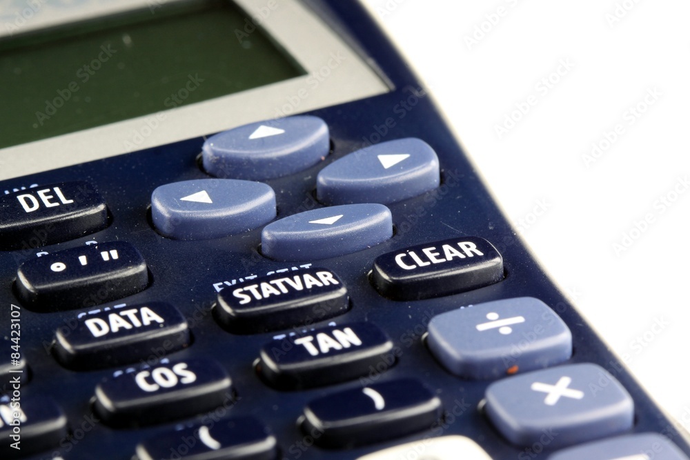 Detail view of a modern scientific calculator Detail view of a modern scientific calculator