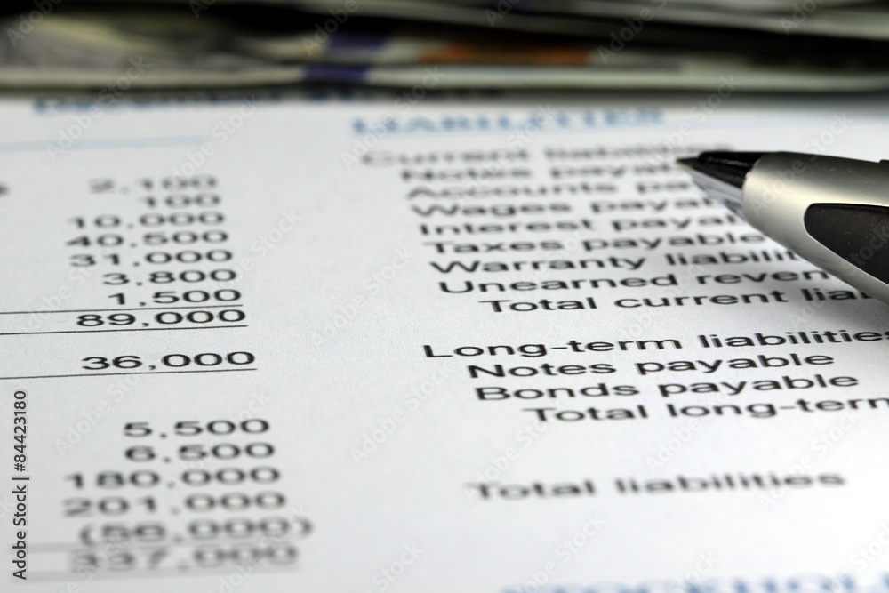 Fototapeta premium Business accounting profit statement