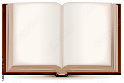 Open book in a brown cover