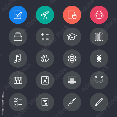 Education line icons