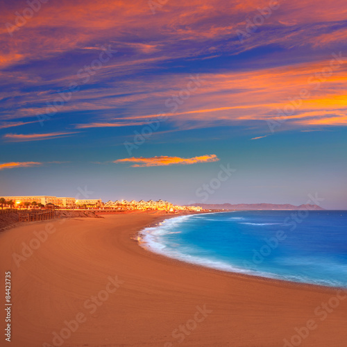 Almeria Cabo de Gata sunset in Retamar beach