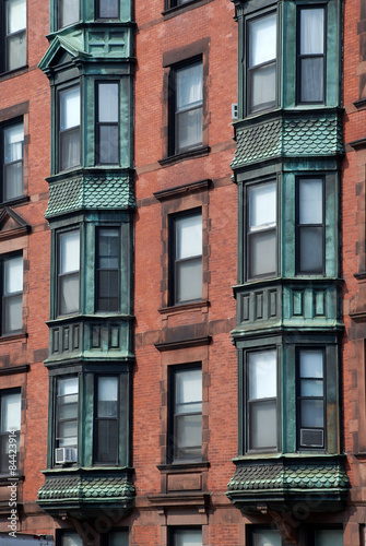 Old apartment building bay windows, New York
