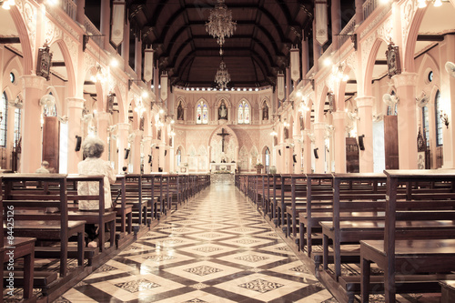 Interiors of Catholic church Maephra Patisonti Niramon is locate photo