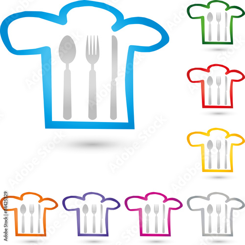 Restaurant, Koch, Essen, Logo