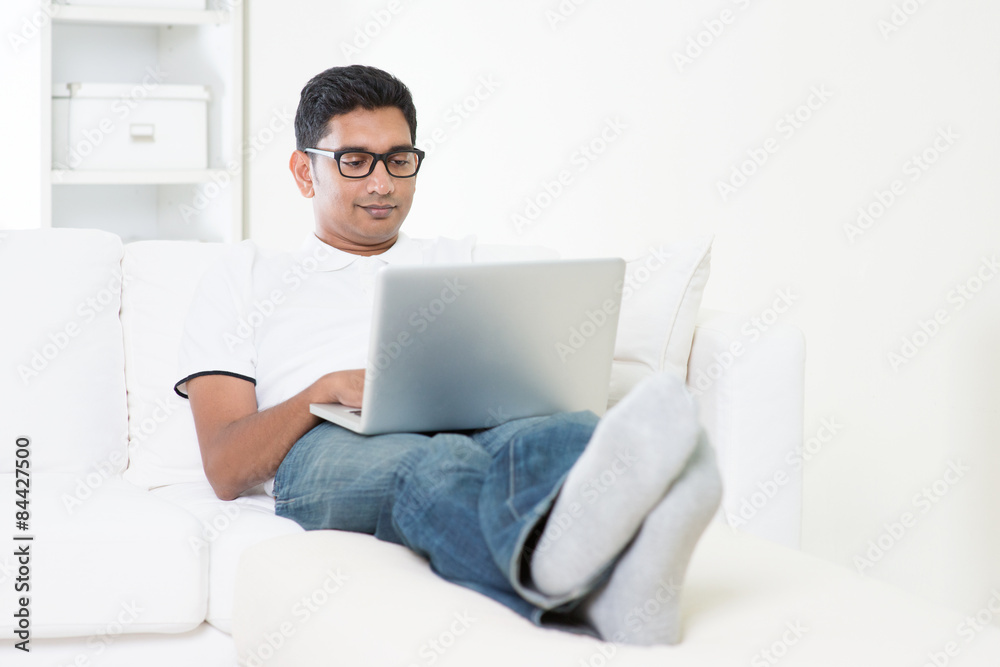 Indian male using internet Indian male using internet