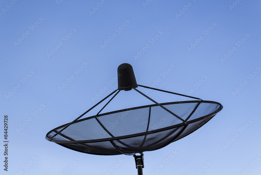Satellite dish with empty blue sky Satellite dish with empty blue sky