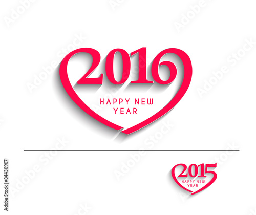 Happy new year 2016 Text Design 
