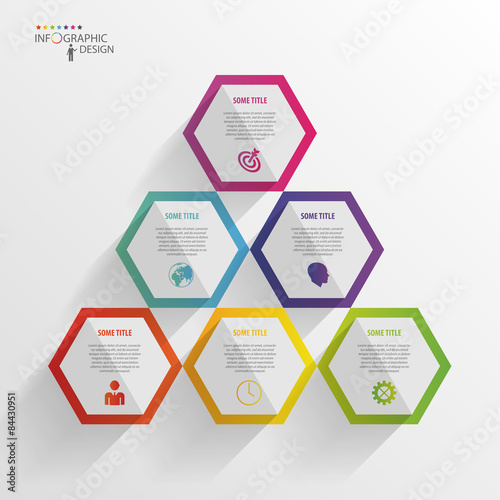 Abstract modern hexagonal infographic. 3d digital illustration