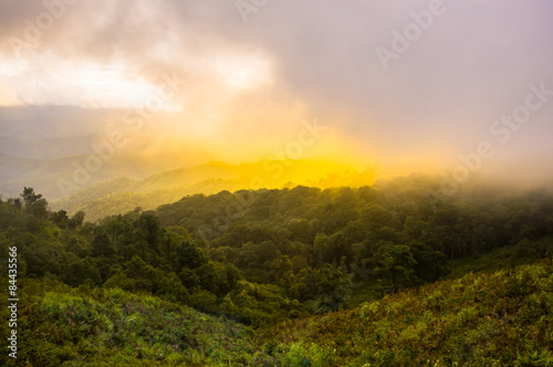 sunrise in the mountains landscape © khlongwangchao