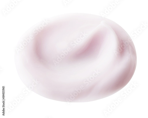 Pink color hair care cream on background
