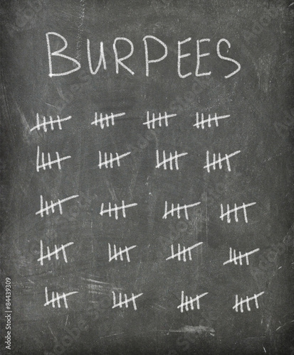 Chalkboard Burpees Workout (Hashmarks)