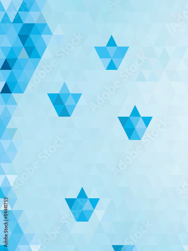 Abstract fresh blue triangles wallpaper