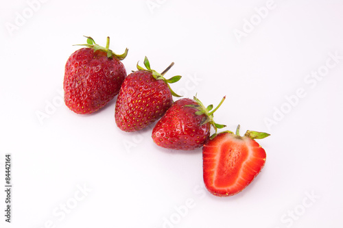 strawberries isolated on white