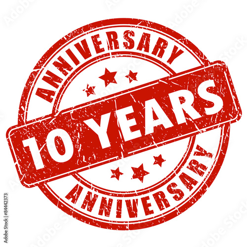 10 years anniversary stamp