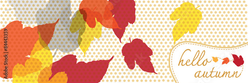 hello autumn banner with dot pattern