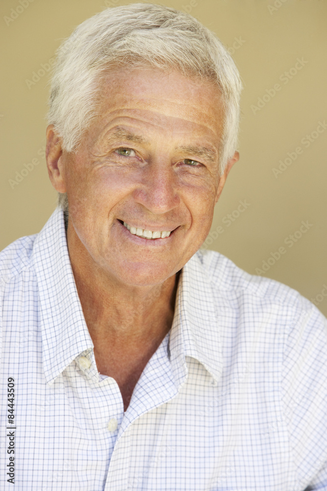 Portrait Of Happy Senior Man At Home Portrait Of Happy Senior Man At Home