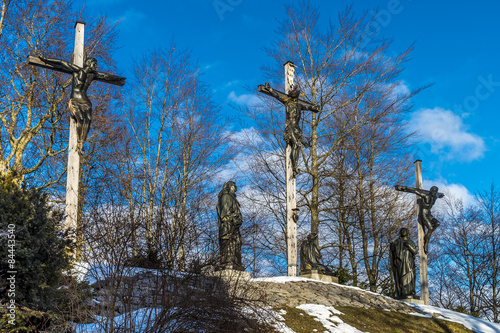Kreuzigungsgruppe auf Kalvarienberg in Bad Tölz in Bayern