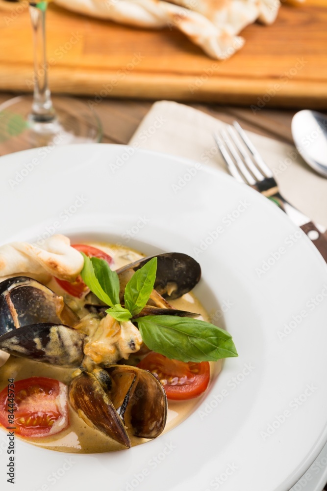 Fish Stew, Seafood, Soup.