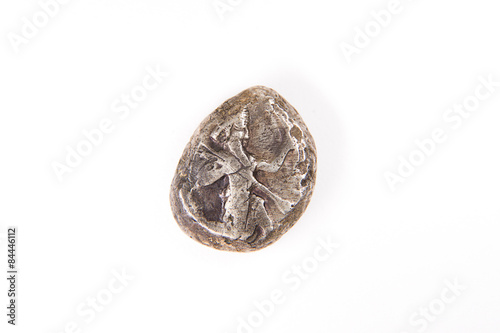 Wallpaper Mural Vintage silver coin with portrait of king of Persia on a white b Torontodigital.ca