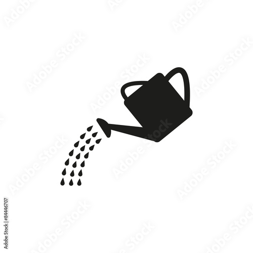 The watering can icon. Irrigation symbol. Flat photo