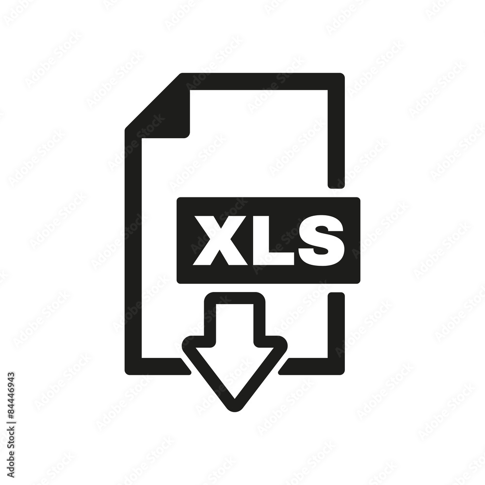 The XLS icon. File format symbol. Flat The XLS icon. File format symbol. Flat