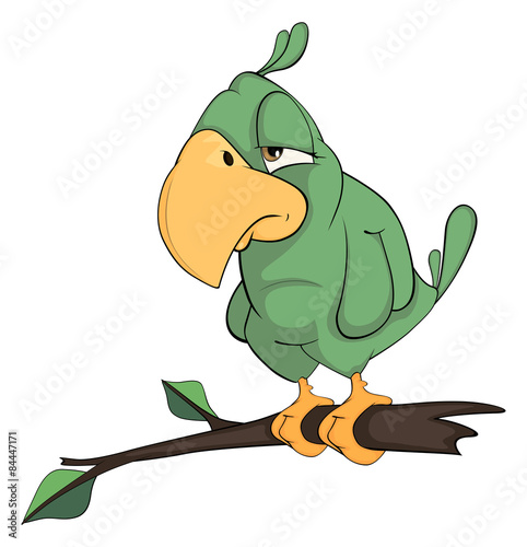 Green parrot cartoon