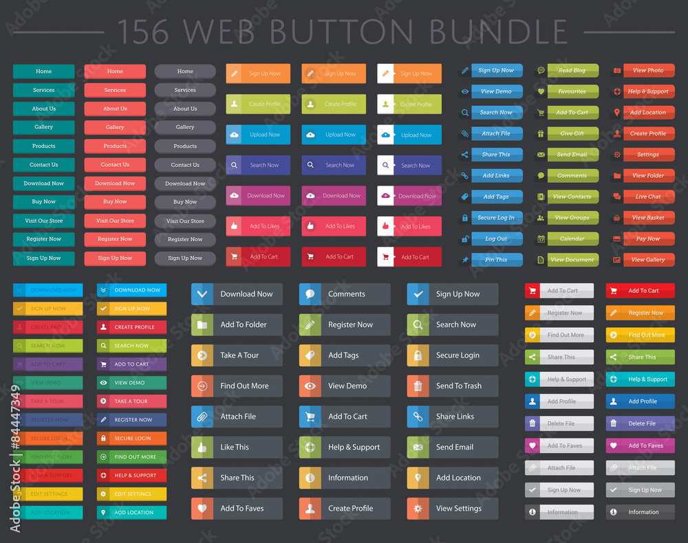 156 vector web button collection