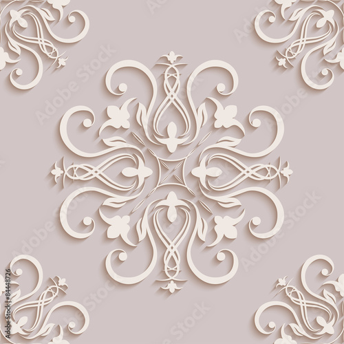 Floral seamless wallpapers in the style of Baroque . Can be used