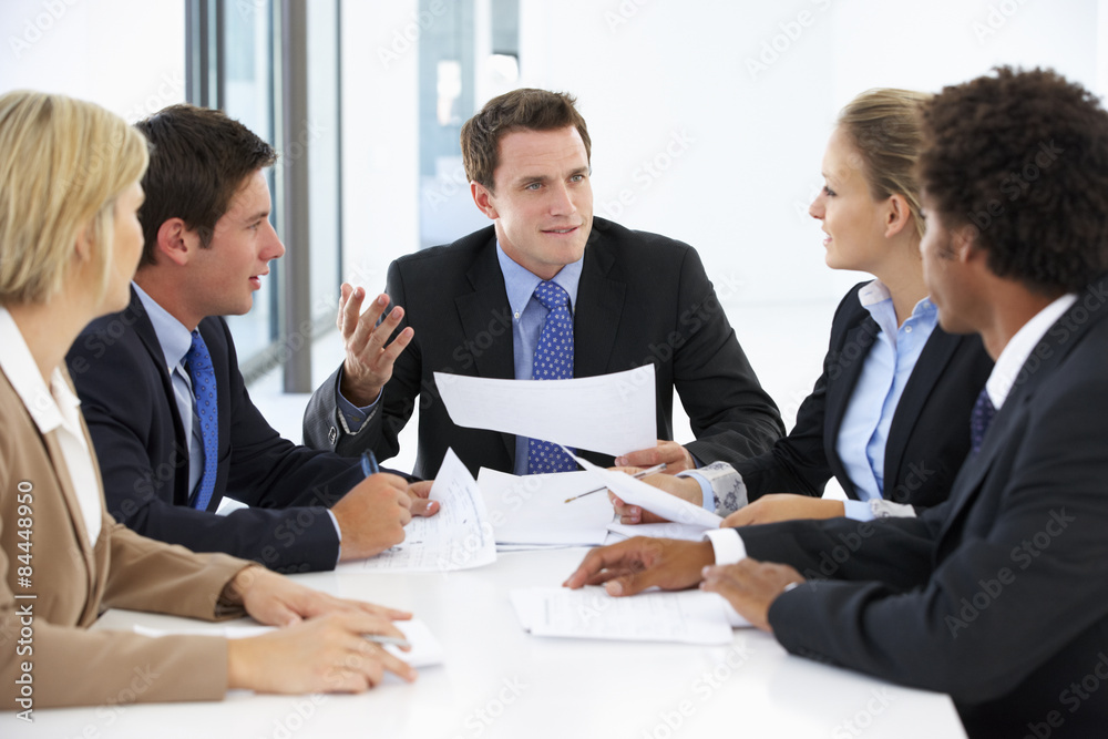 Group Of Business People Having Meeting In Office Group Of Business People Having Meeting In Office