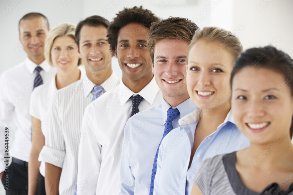 Line Of Happy And Positive Business People Line Of Happy And Positive Business People