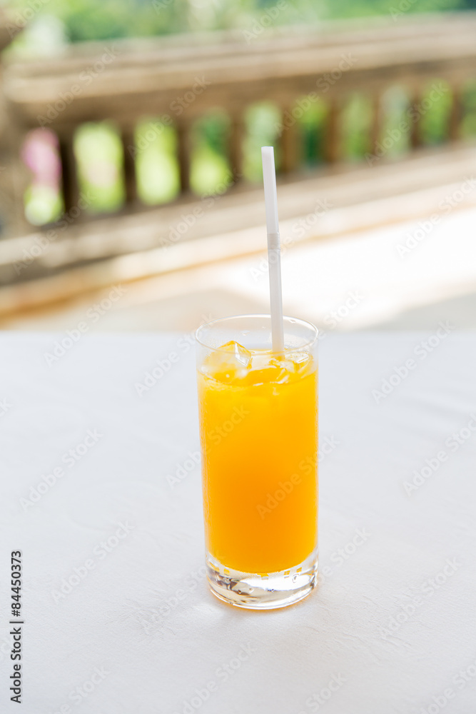 glass of fresh orange fruit juice at restaurant glass of fresh orange fruit juice at restaurant