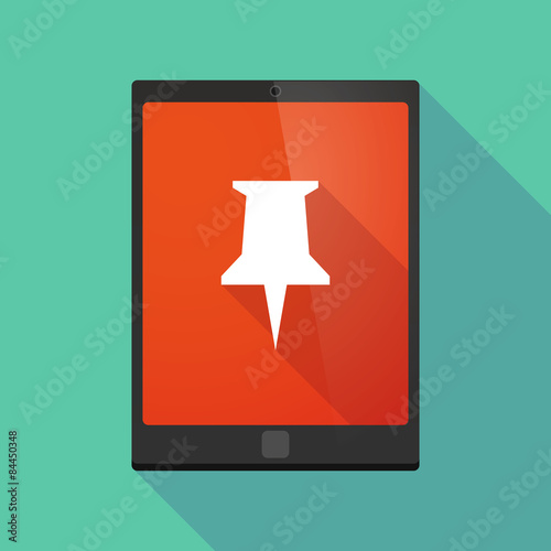 Tablet pc icon with a push pin