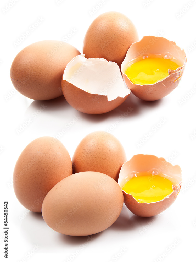 Broken egg isolated on white background Broken egg isolated on white background