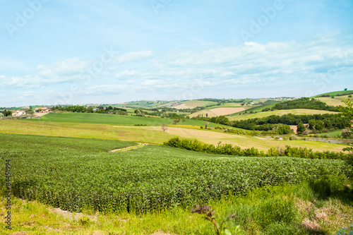 paesaggio di campagna con colline e valli
