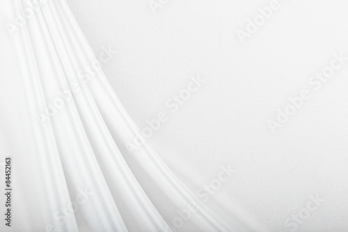 Draped white silk cloth