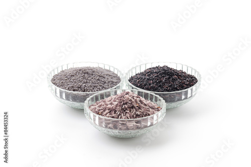 butterfly pea rice ,berry rice and black sticky gaba rice