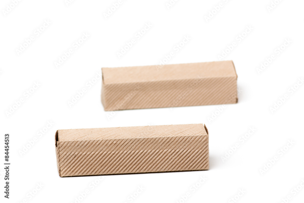 Two Cardboard Boxes, isolated on a White background Two Cardboard Boxes, isolated on a White background