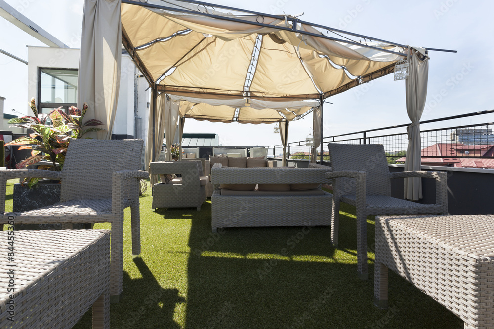 Obraz premium Rooftop terrace cafe