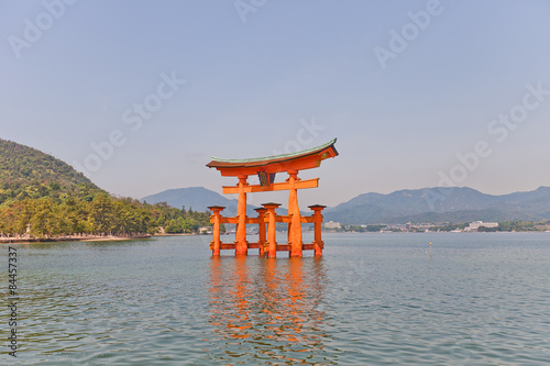 Floating torii gate of Itsukushima Shrine, Japan. UNESCO site