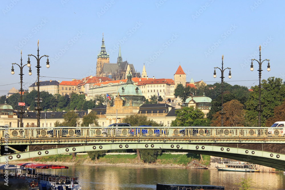 Fototapeta premium Prague gothic Castle above River Vltava, Czech Republic