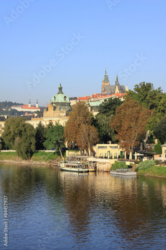 Prague gothic Castle above River Vltava, Czech Republic