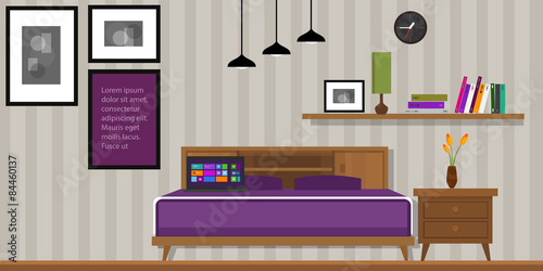 bedroom interior vector house furniture homr