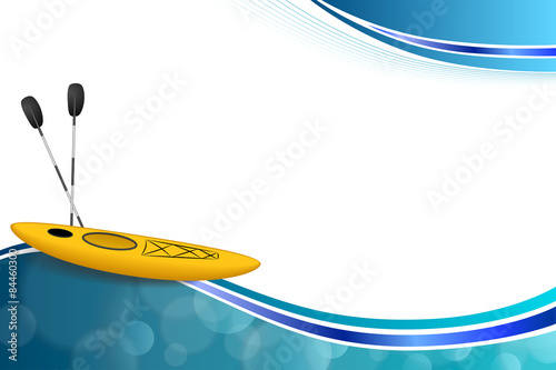 Background abstract blue yellow kayak sport frame 