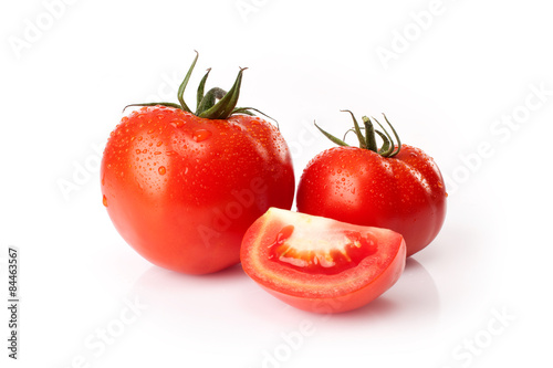 Fresh tomatoes isolated on white background