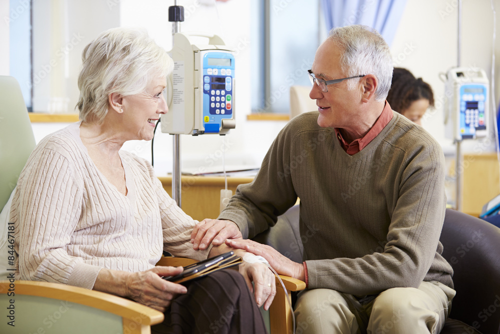 Senior Woman With Husband During Chemotherapy Treatment Senior Woman With Husband During Chemotherapy Treatment