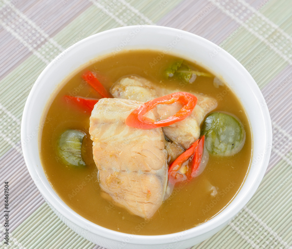 Thai style red fish curry