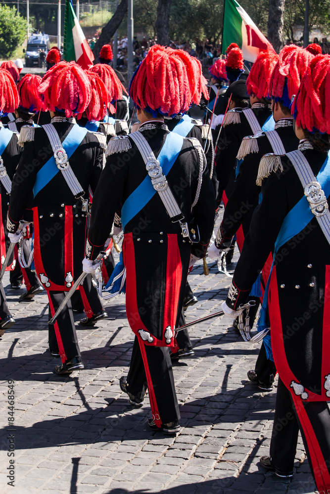 Ufficiali dei Carabinieri in uniforme storica Stock Photo | Adobe Stock