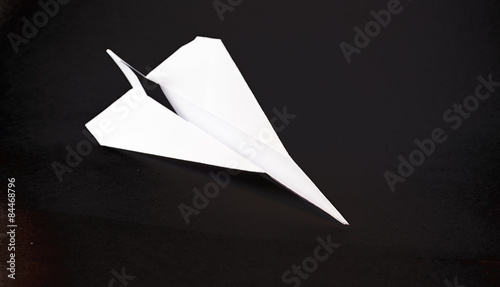 Paper Airplane on Black