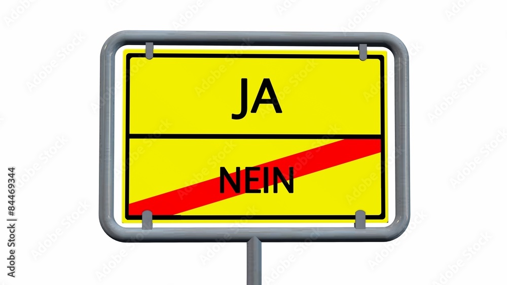 Ja / Nein Schild isoliert