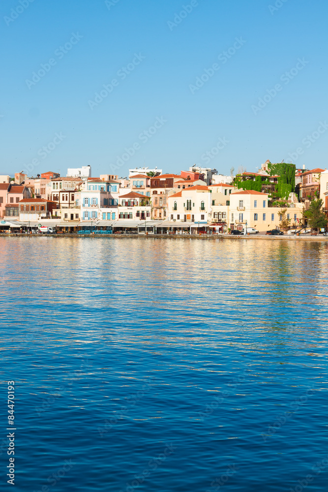 clear water of Chania habour, Crete, Greece